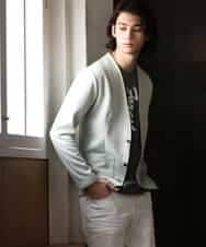 MKCGR21090 MK MICHEL KLEIN HOMME(MKミッシェルクランオム) ノーカラージャケット グリーン