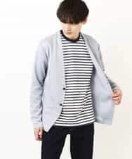MKCGR21090 MK MICHEL KLEIN HOMME(MKミッシェルクランオム) ノーカラージャケット ライトブルー