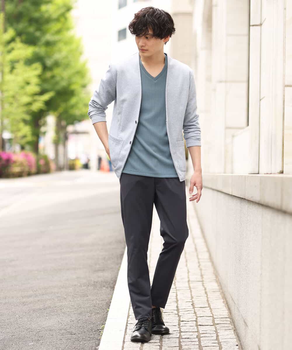 MKCGR21090 MK MICHEL KLEIN HOMME(MKミッシェルクランオム) ノーカラージャケット ライトブルー