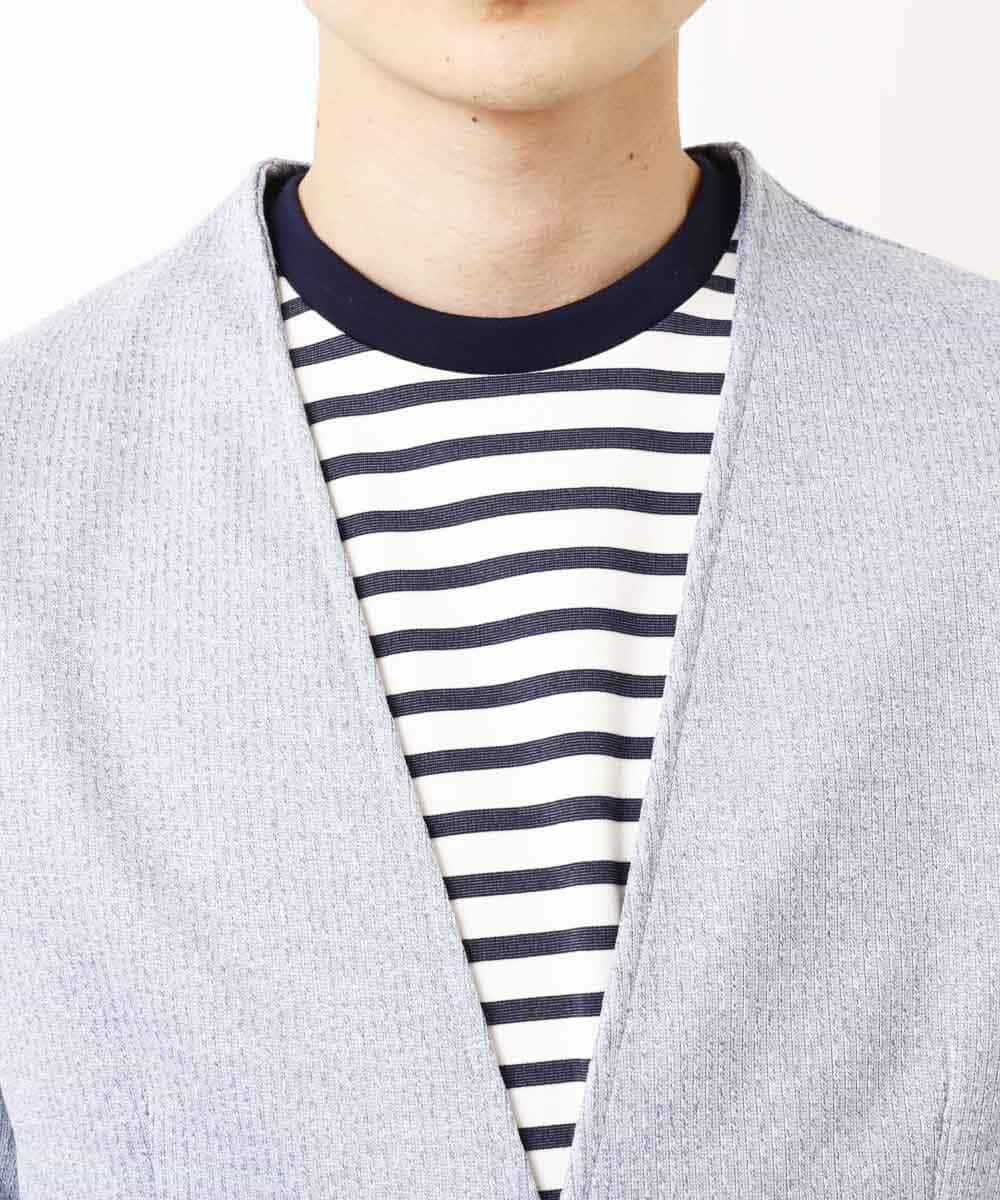 MKCGR21090 MK MICHEL KLEIN HOMME(MKミッシェルクランオム) ノーカラージャケット ライトブルー