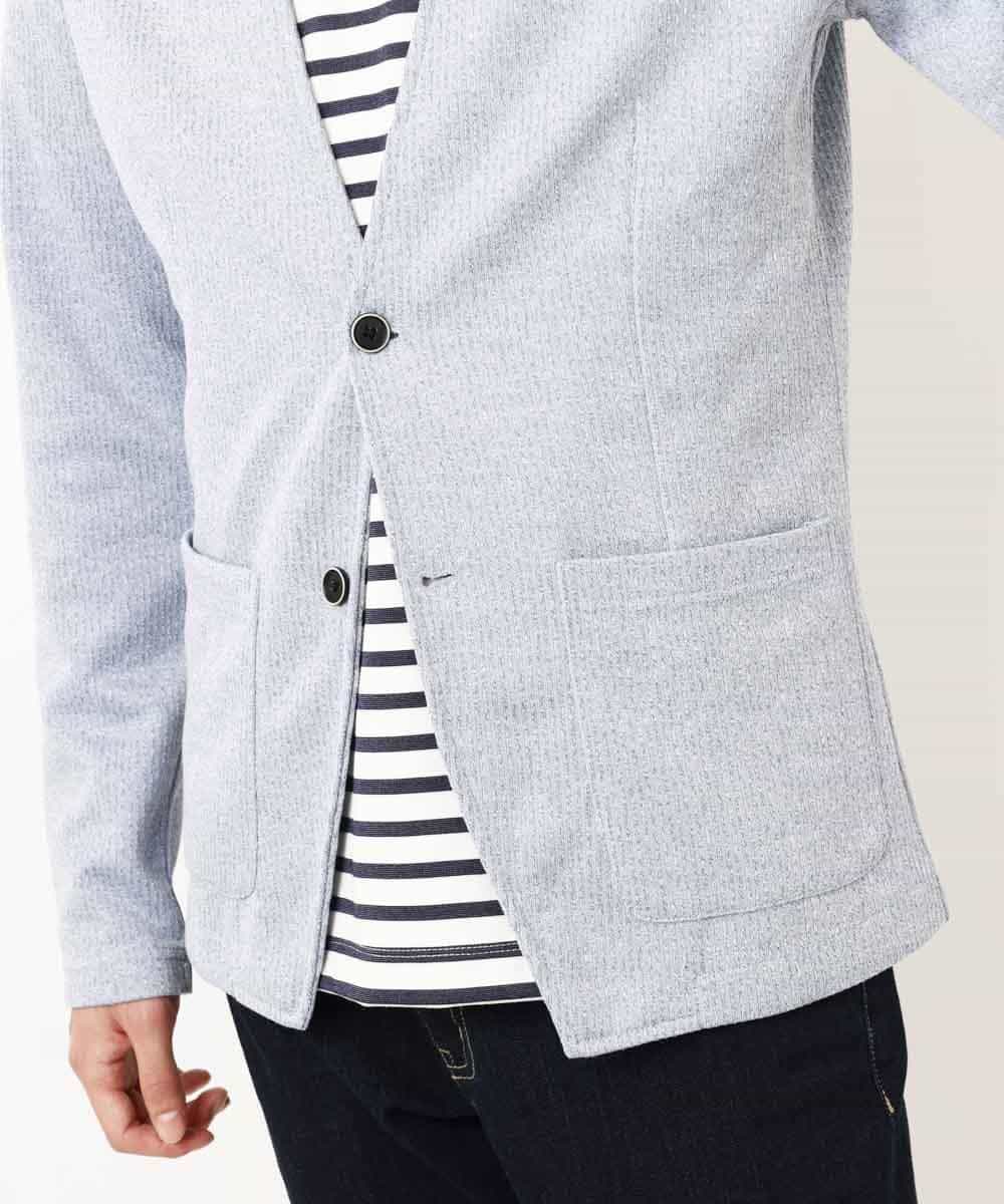 MKCGR21090 MK MICHEL KLEIN HOMME(MKミッシェルクランオム) ノーカラージャケット ライトブルー