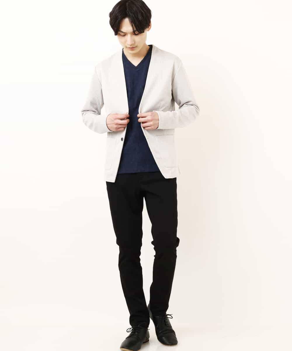 MKCGR21090 MK MICHEL KLEIN HOMME(MKミッシェルクランオム) ノーカラージャケット ライトグレー