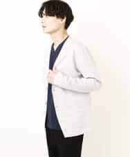 MKCGR21090 MK MICHEL KLEIN HOMME(MKミッシェルクランオム) ノーカラージャケット ライトグレー