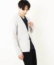 MKCGR21090 MK MICHEL KLEIN HOMME(MKミッシェルクランオム) ノーカラージャケット ライトグレー