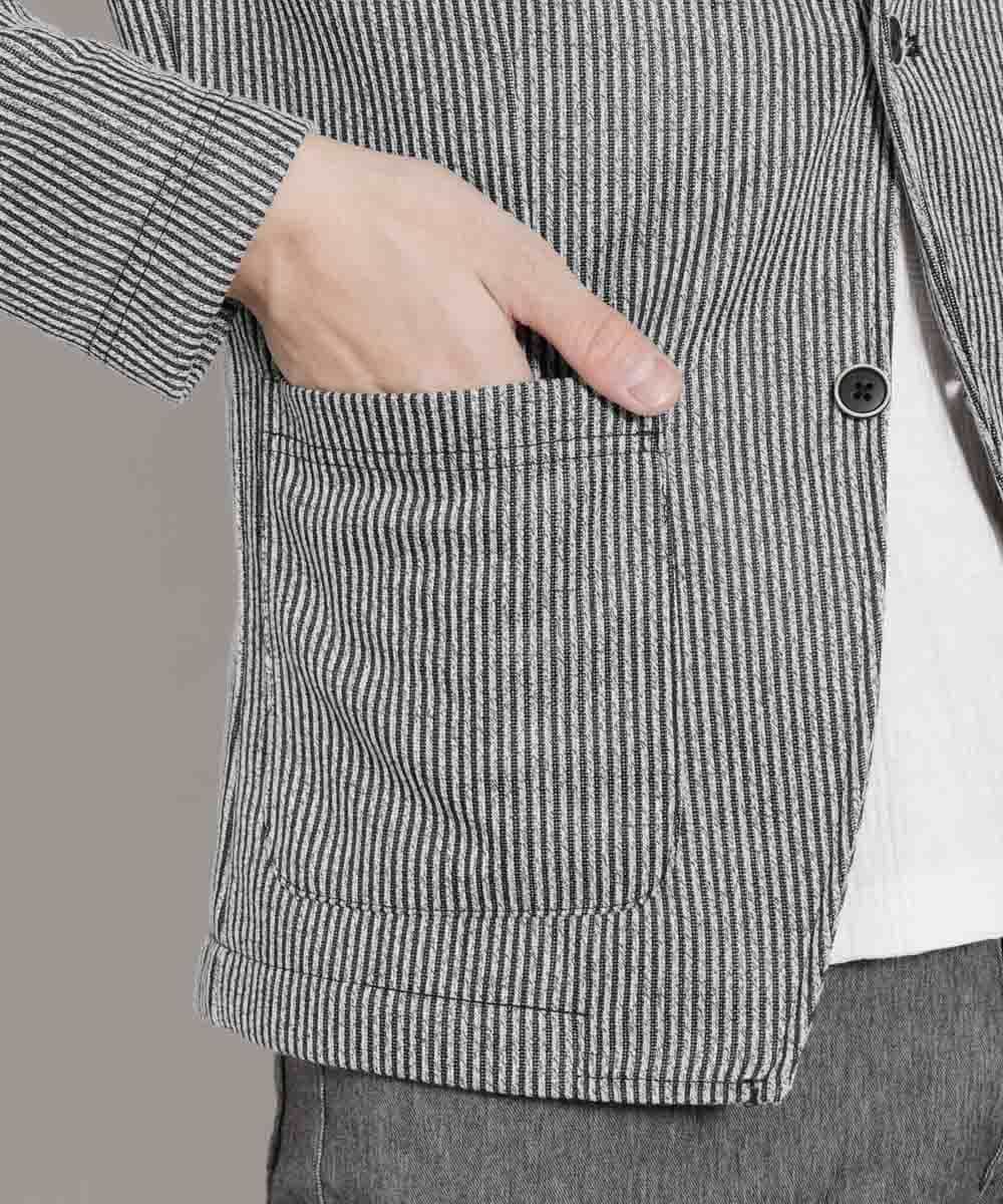 MKCGR21090 MK MICHEL KLEIN HOMME(MKミッシェルクランオム) ノーカラージャケット ブラック