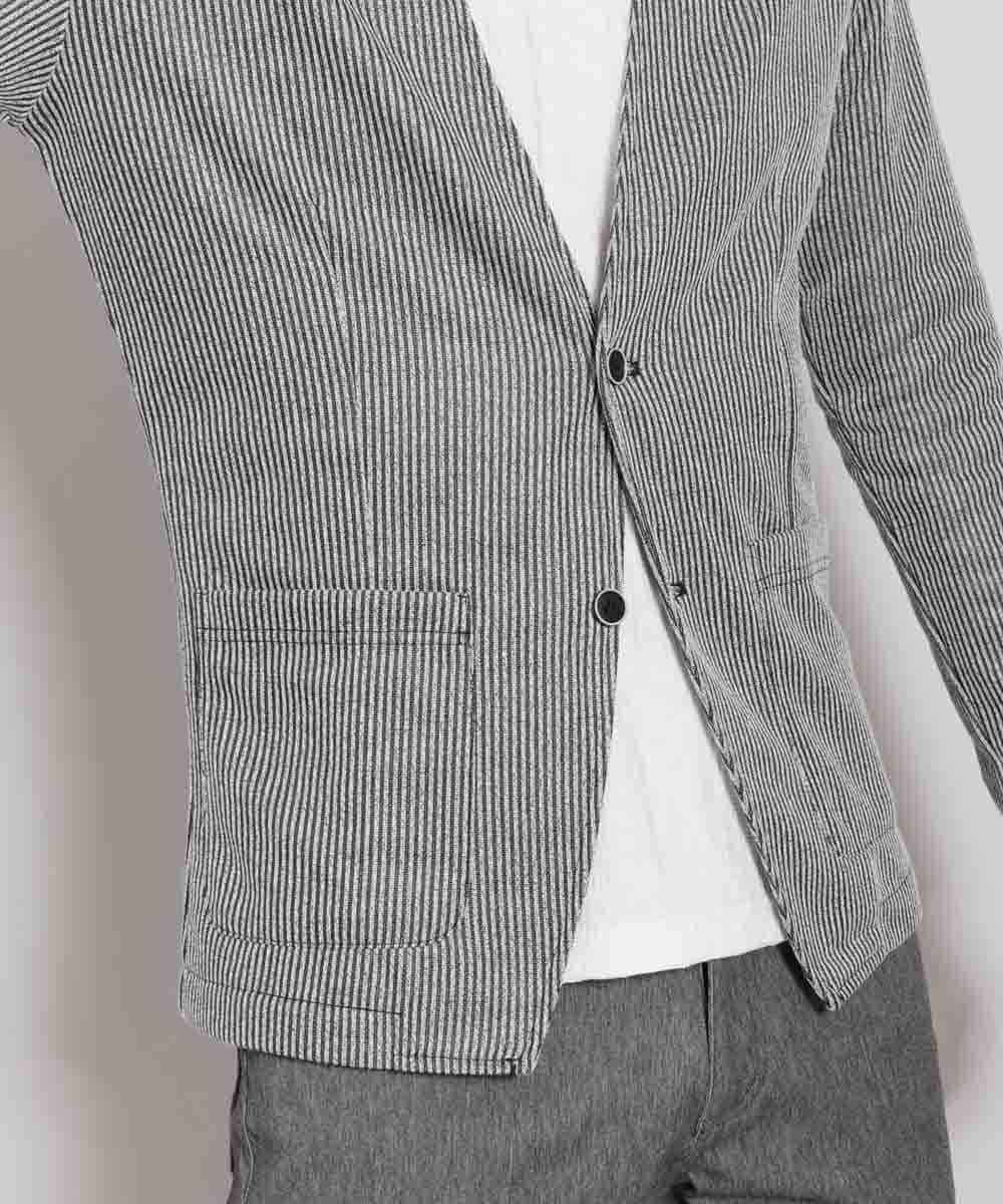 MKCGR21090 MK MICHEL KLEIN HOMME(MKミッシェルクランオム) ノーカラージャケット ブラック