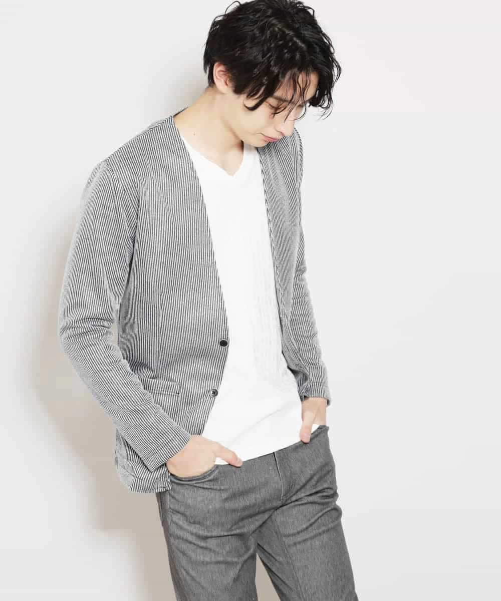 MKCGR21090 MK MICHEL KLEIN HOMME(MKミッシェルクランオム) ノーカラージャケット ブラック