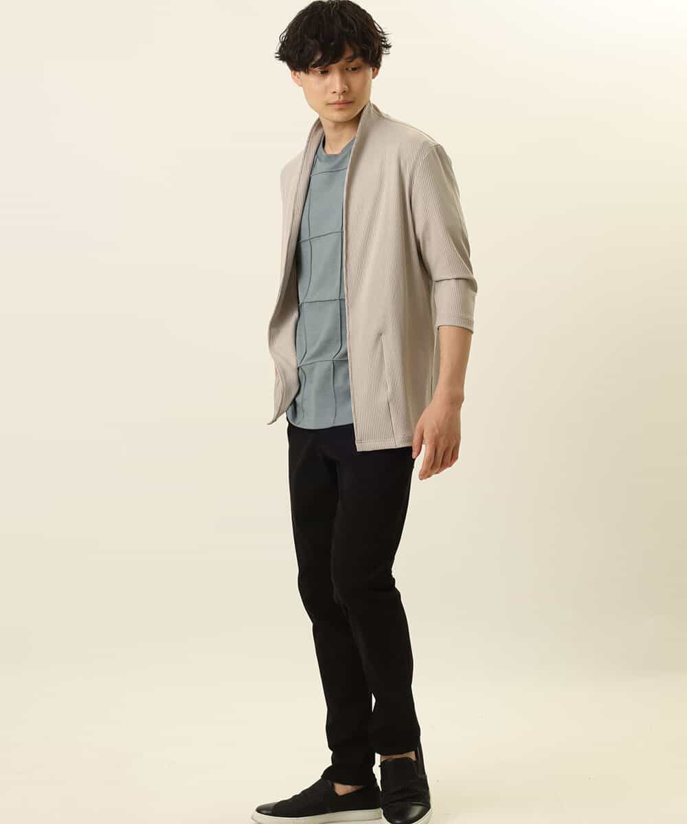 MKCGR33080 MK MICHEL KLEIN HOMME(MKミッシェルクランオム) 七分袖カーディガン ライトグレー