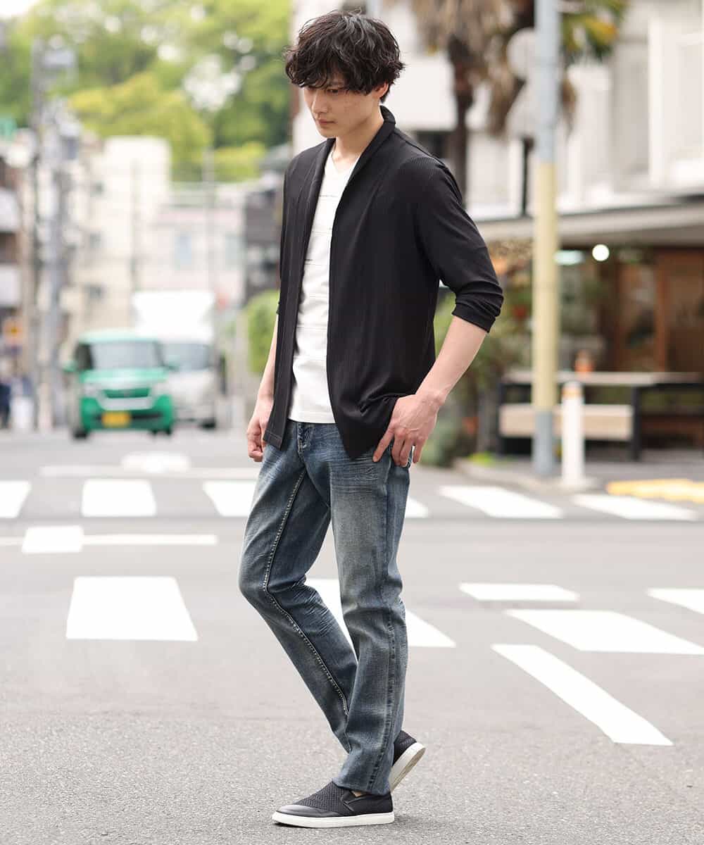 MKCGR33080 MK MICHEL KLEIN HOMME(MKミッシェルクランオム) 七分袖カーディガン ダークグレー