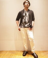 MKCGR33080 MK MICHEL KLEIN HOMME(MKミッシェルクランオム) 七分袖カーディガン ダークグレー