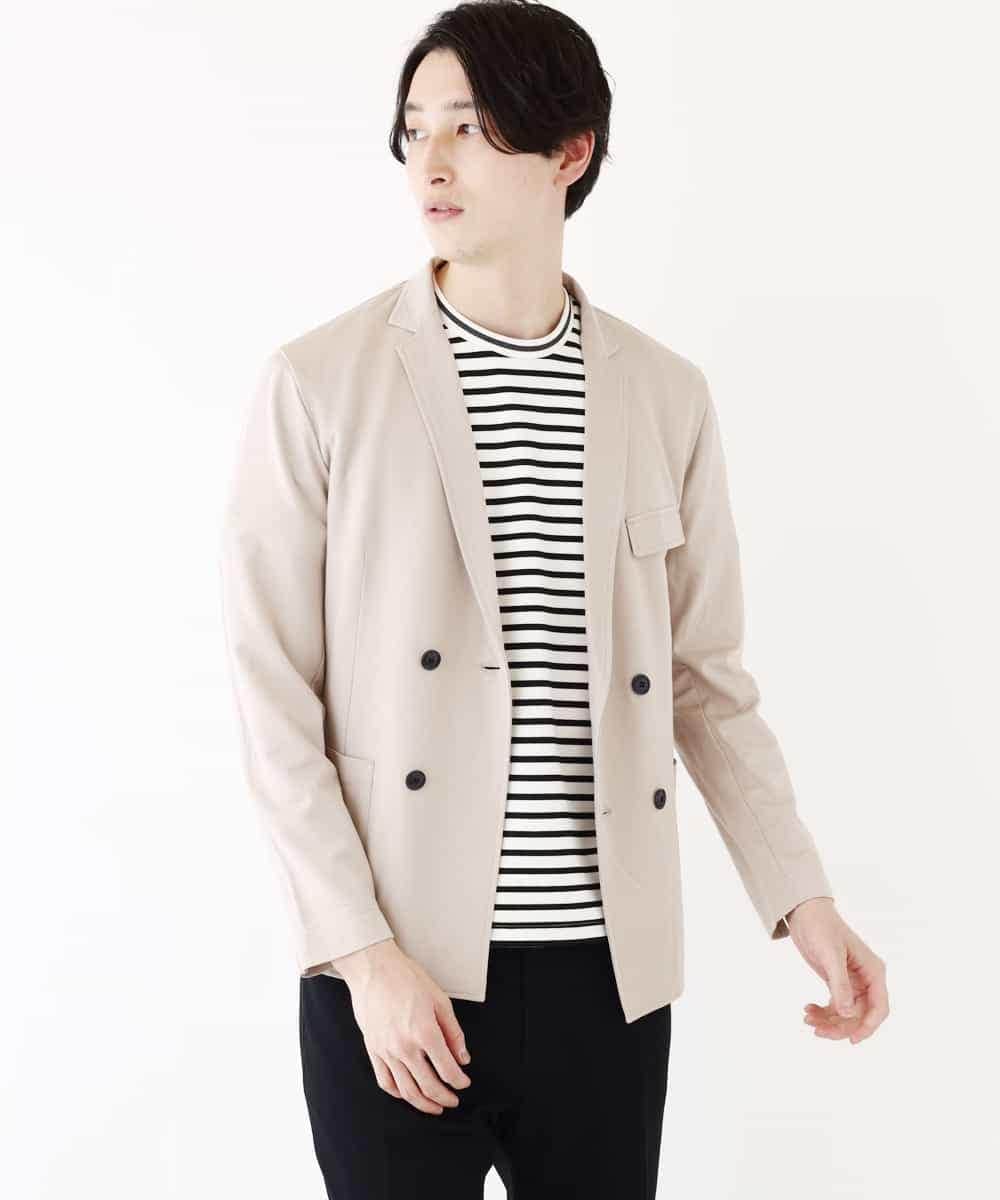 MKCGR39150 MK MICHEL KLEIN HOMME(MKミッシェルクランオム) ジャージーダブルジャケット ベージュ