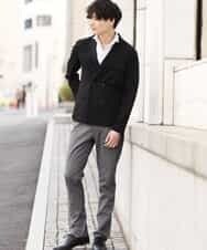 MKCGR39150 MK MICHEL KLEIN HOMME(MKミッシェルクランオム) ジャージーダブルジャケット ブラック