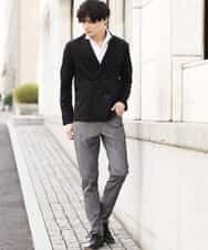 MKCGR39150 MK MICHEL KLEIN HOMME(MKミッシェルクランオム) ジャージーダブルジャケット ブラック