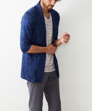 MKCGR45090 MK MICHEL KLEIN HOMME(MKミッシェルクランオム) リーフ柄カーディガン ネイビー