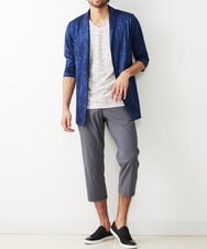 MKCGR45090 MK MICHEL KLEIN HOMME(MKミッシェルクランオム) リーフ柄カーディガン ネイビー