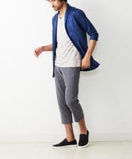 MKCGR45090 MK MICHEL KLEIN HOMME(MKミッシェルクランオム) リーフ柄カーディガン ネイビー