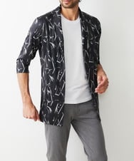 MKCGR45090 MK MICHEL KLEIN HOMME(MKミッシェルクランオム) リーフ柄カーディガン ダークグレー