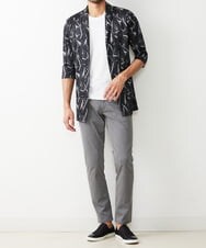 MKCGR45090 MK MICHEL KLEIN HOMME(MKミッシェルクランオム) リーフ柄カーディガン ダークグレー