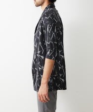 MKCGR45090 MK MICHEL KLEIN HOMME(MKミッシェルクランオム) リーフ柄カーディガン ダークグレー