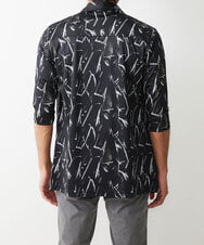 MKCGR45090 MK MICHEL KLEIN HOMME(MKミッシェルクランオム) リーフ柄カーディガン ダークグレー