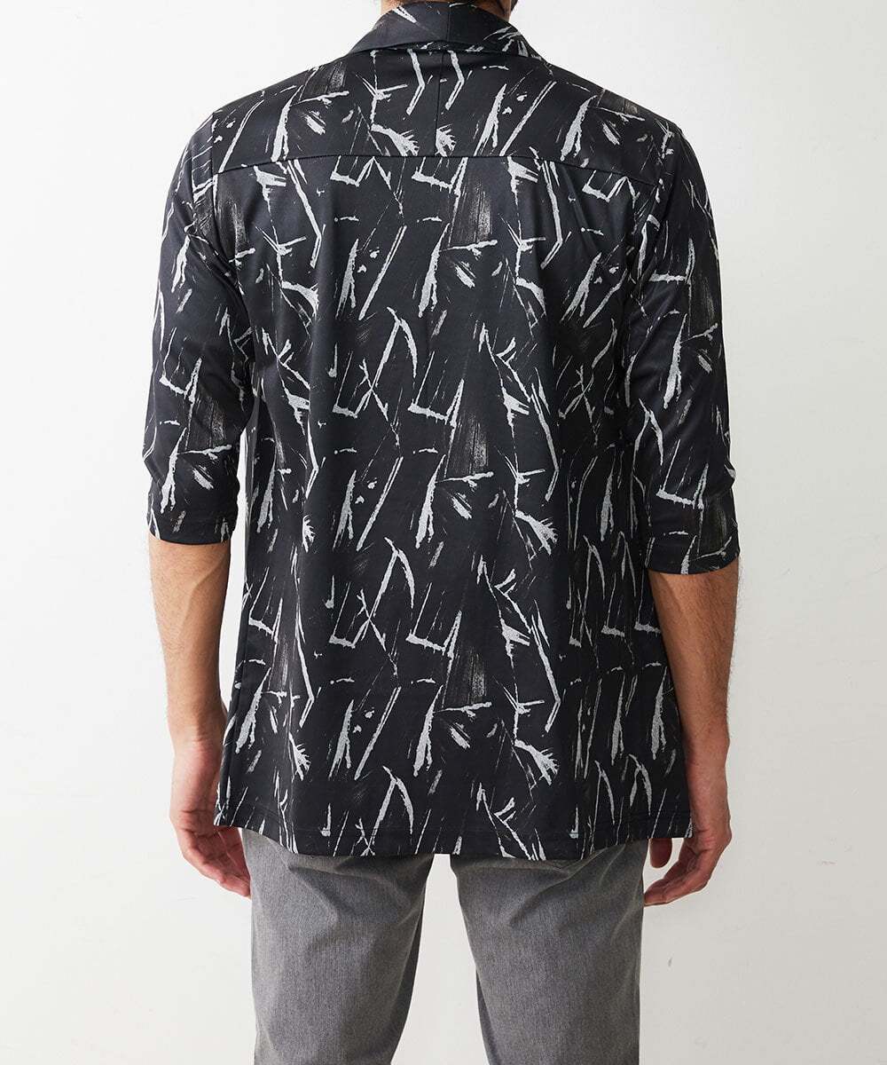 MKCGR45090 MK MICHEL KLEIN HOMME(MKミッシェルクランオム) リーフ柄カーディガン ダークグレー