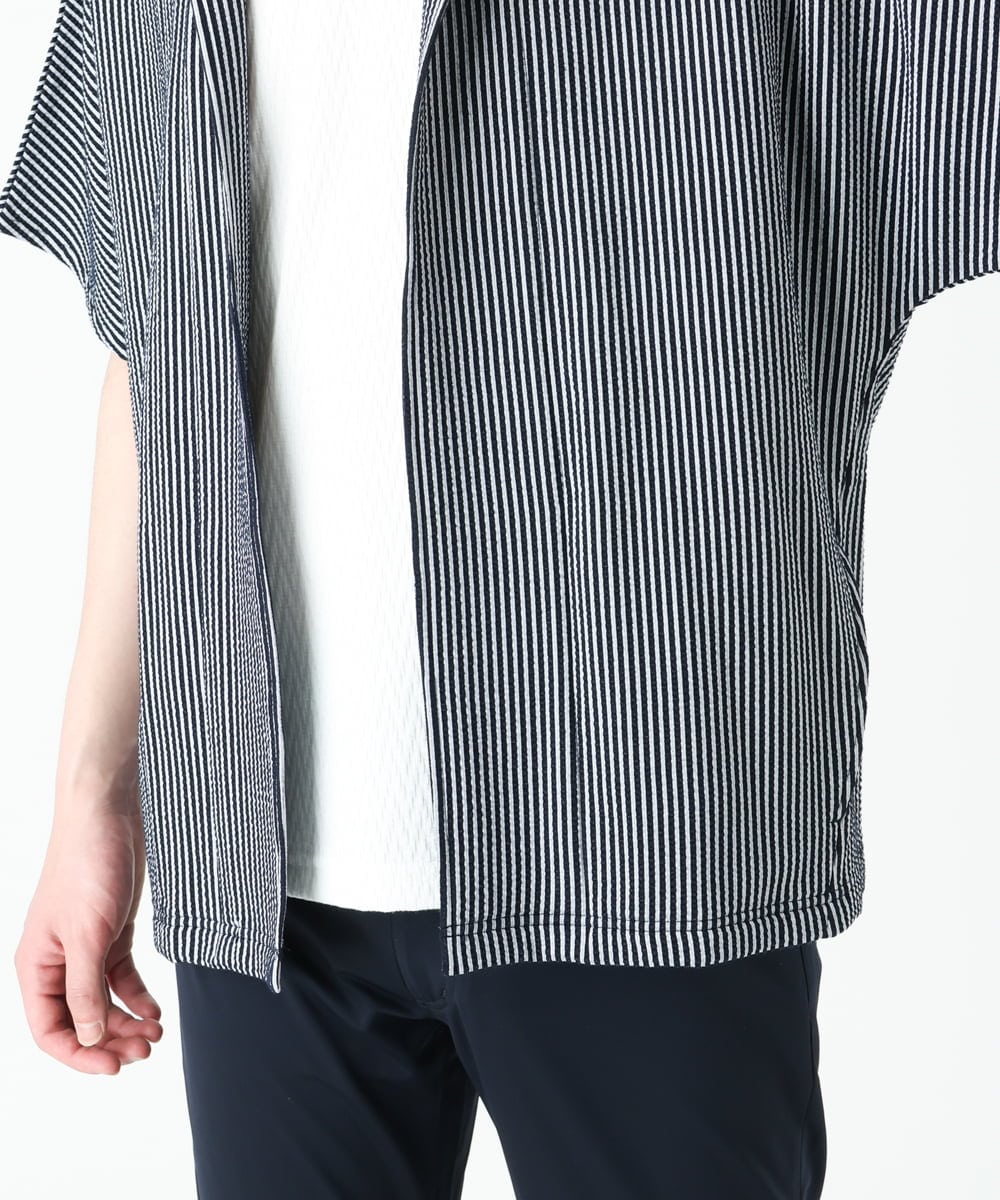 MKCGS57110 MK MICHEL KLEIN HOMME(MKミッシェルクランオム) ボタンレスフードカーディガン ネイビー(57)