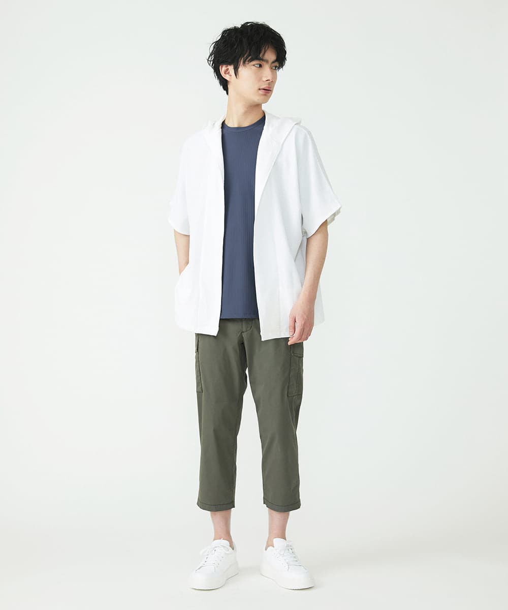 MKCGS57110 MK MICHEL KLEIN HOMME(MKミッシェルクランオム) ボタンレスフードカーディガン ホワイト(90)