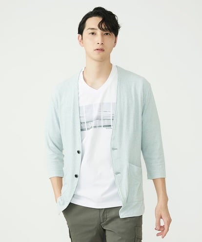 MKCGS59110 MK MICHEL KLEIN HOMME ノーカラーカーディガン / スパークテレコ
