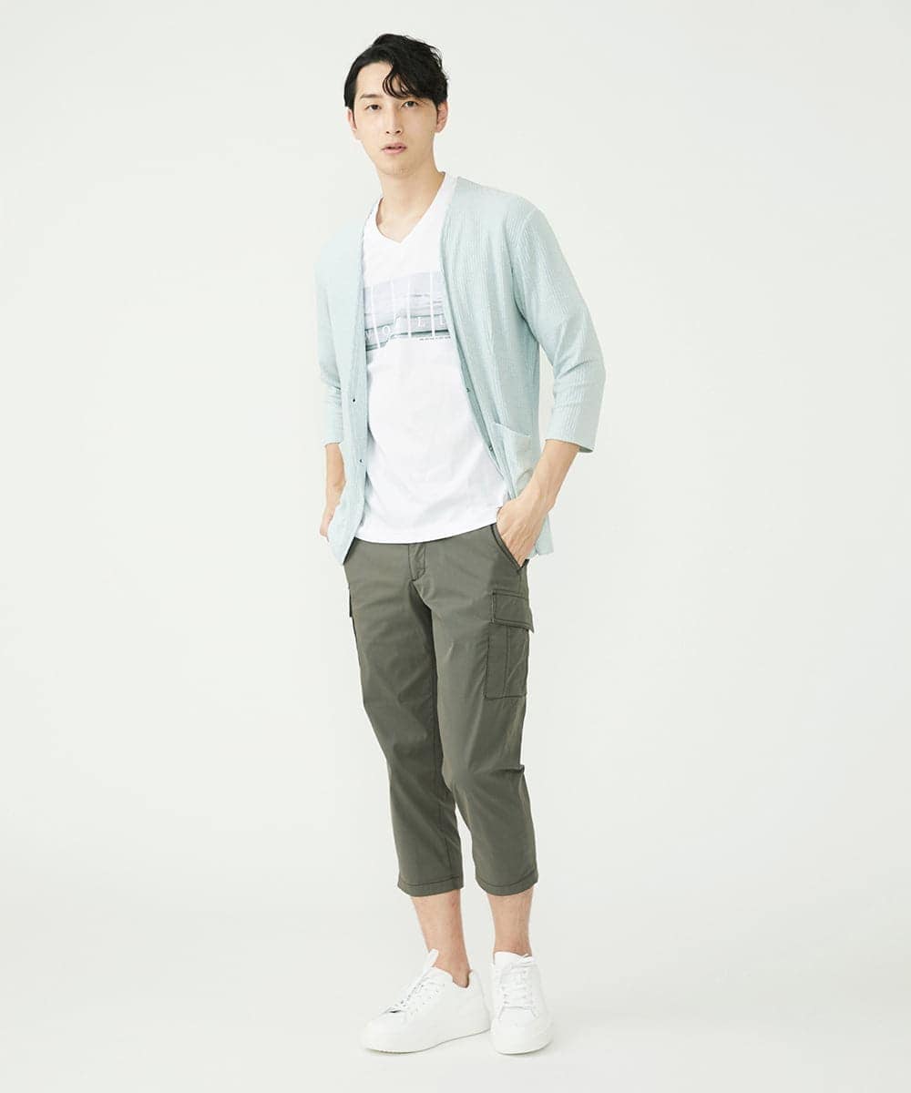 MKCGS59110 MK MICHEL KLEIN HOMME(MKミッシェルクランオム) ノーカラーカーディガン グリーン(35)