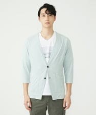 MKCGS59110 MK MICHEL KLEIN HOMME(MKミッシェルクランオム) ノーカラーカーディガン グリーン(35)