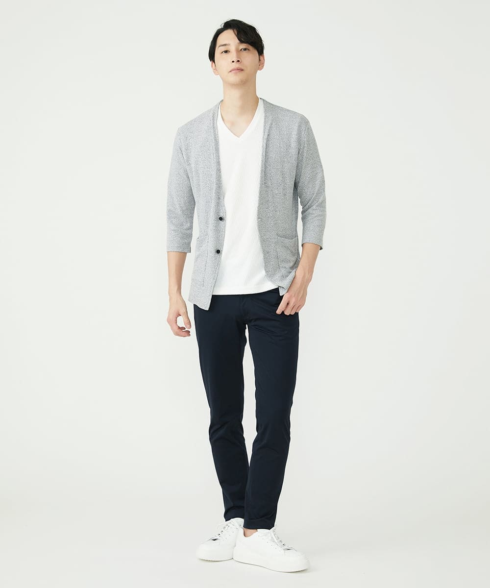 MKCGS59110 MK MICHEL KLEIN HOMME(MKミッシェルクランオム) ノーカラーカーディガン ネイビー(57)