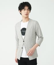 MKCGS59110 MK MICHEL KLEIN HOMME(MKミッシェルクランオム) ノーカラーカーディガン ライトグレー(91)