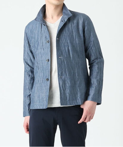 MKCGS64150 MK MICHEL KLEIN HOMME リネンワッシャー / スタンドカーディガン 