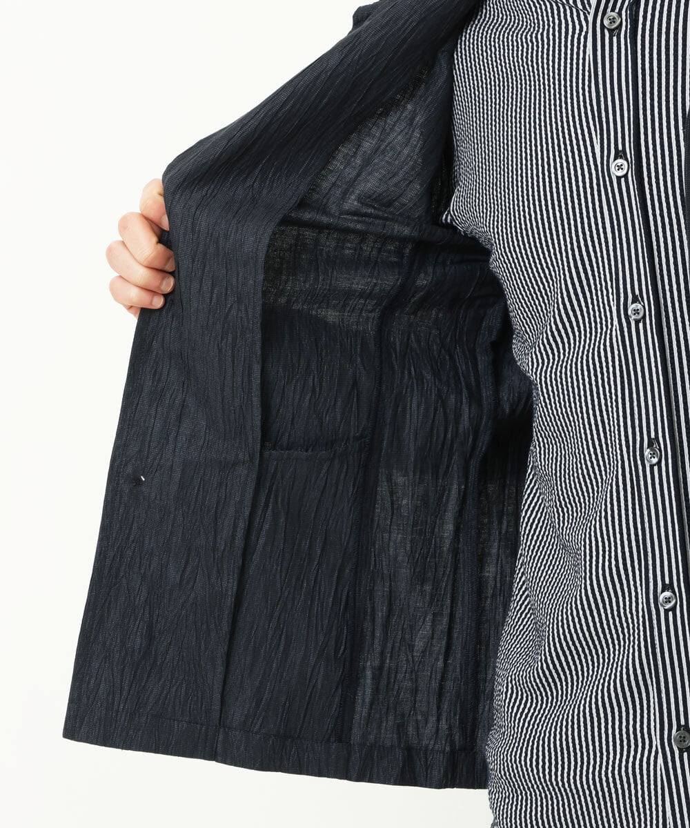 MKCGS64150 MK MICHEL KLEIN HOMME(MKミッシェルクランオム) リネンワッシャー / スタンドカーディガン  ネイビー(57)