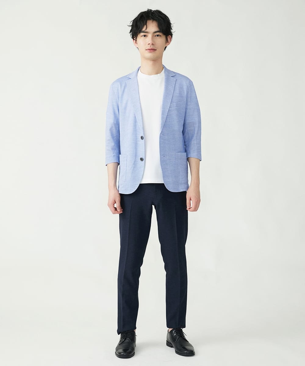 MKCGS67150 MK MICHEL KLEIN HOMME(MKミッシェルクランオム) シルケットジャケット ブルー(55)