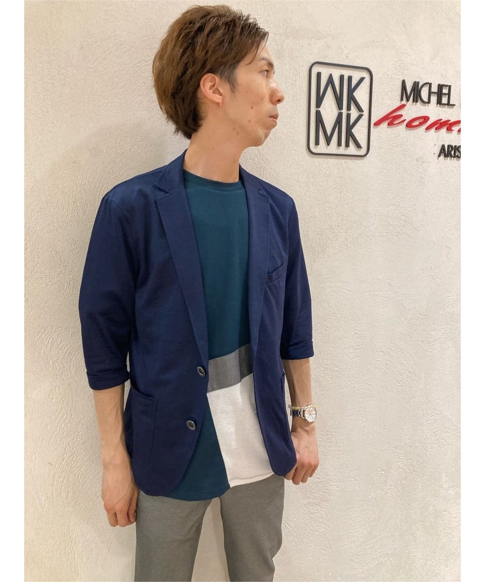 MKCGS67150 MK MICHEL KLEIN HOMME(MKミッシェルクランオム) シルケットジャケット ネイビー(57)
