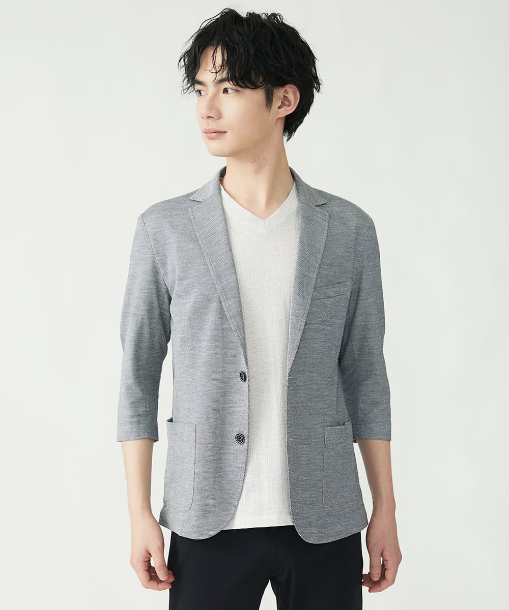 MKCGS67150 MK MICHEL KLEIN HOMME(MKミッシェルクランオム) シルケットジャケット グレー(92)