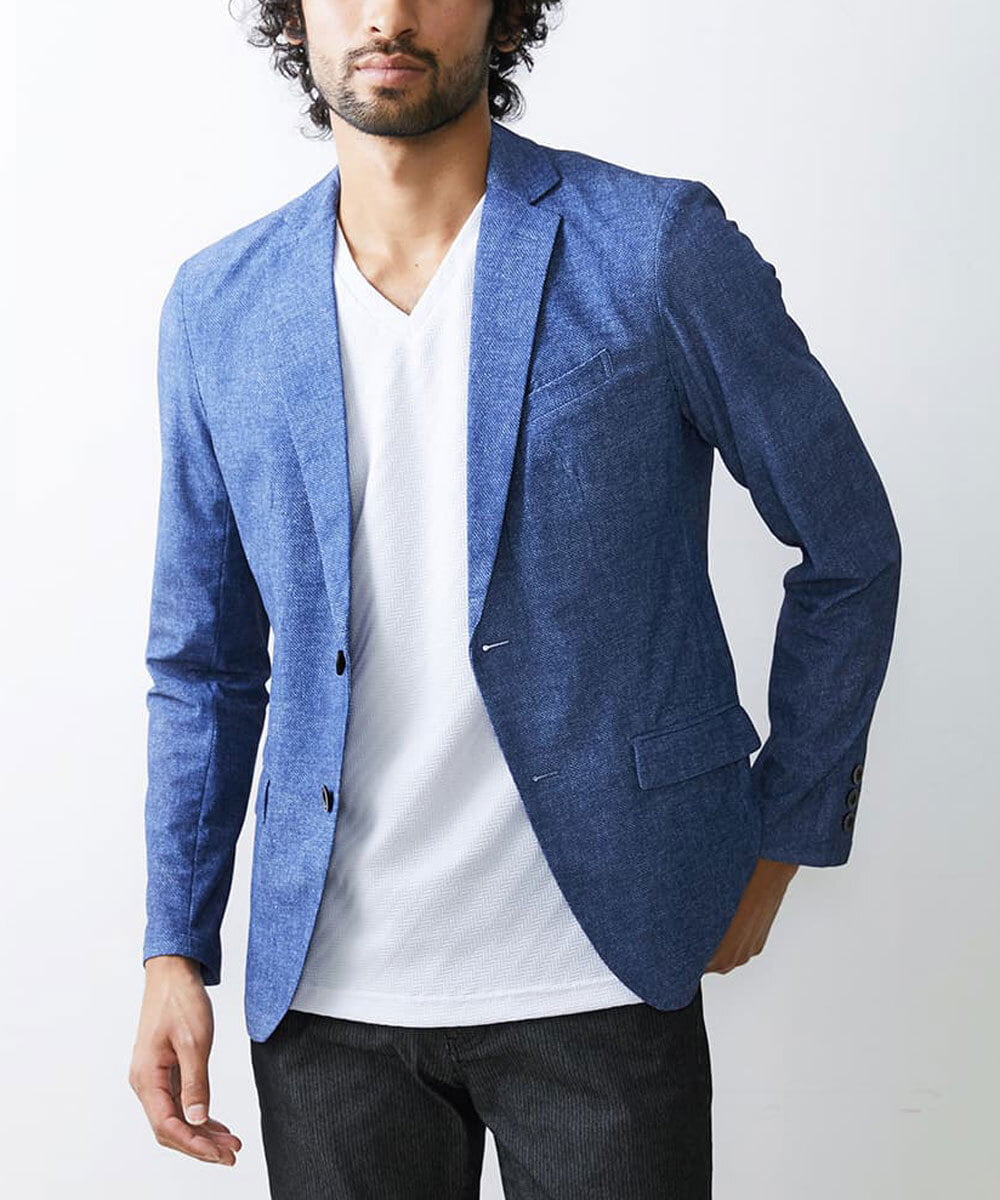 MKCGS70180 MK MICHEL KLEIN HOMME(MKミッシェルクランオム) ドライメッシュジャケット ブルー(55)