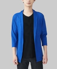 MKCGU33090 MK MICHEL KLEIN HOMME(MKミッシェルクランオム) 【残りわずか/在庫限り】ショールカラーカーディガン７分袖 ブルー(55)
