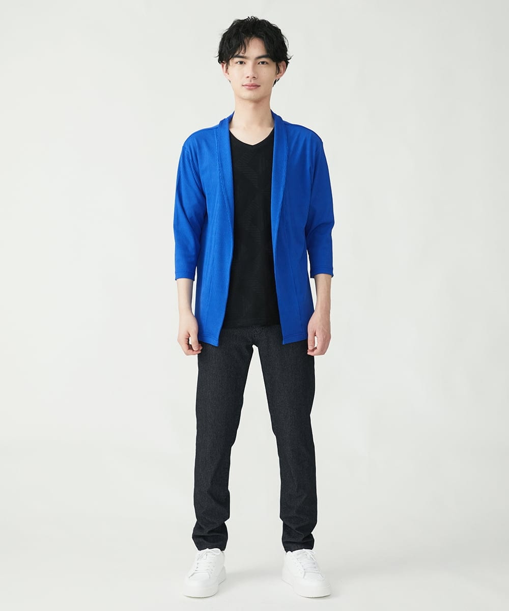 MKCGU33090 MK MICHEL KLEIN HOMME(MKミッシェルクランオム) ショールカラーカーディガン ブルー(55)