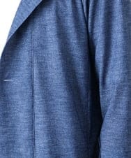 MKCGU51140 MK MICHEL KLEIN HOMME(MKミッシェルクランオム) ロングフードカーディガン / ドライメッシュ  ブルー(55)