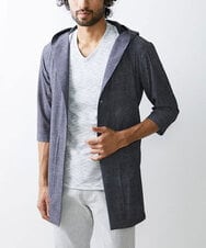 MKCGU51140 MK MICHEL KLEIN HOMME(MKミッシェルクランオム) ロングフードカーディガン / ドライメッシュ  ダークグレー(93)