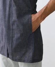 MKCGU51140 MK MICHEL KLEIN HOMME(MKミッシェルクランオム) ロングフードカーディガン / ドライメッシュ  ダークグレー(93)