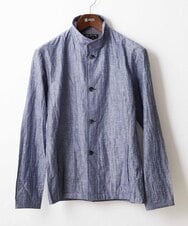 MKCGV64150 MK MICHEL KLEIN HOMME(MKミッシェルクランオム) リネンワッシャースタンドカラージャケット ライトブルー