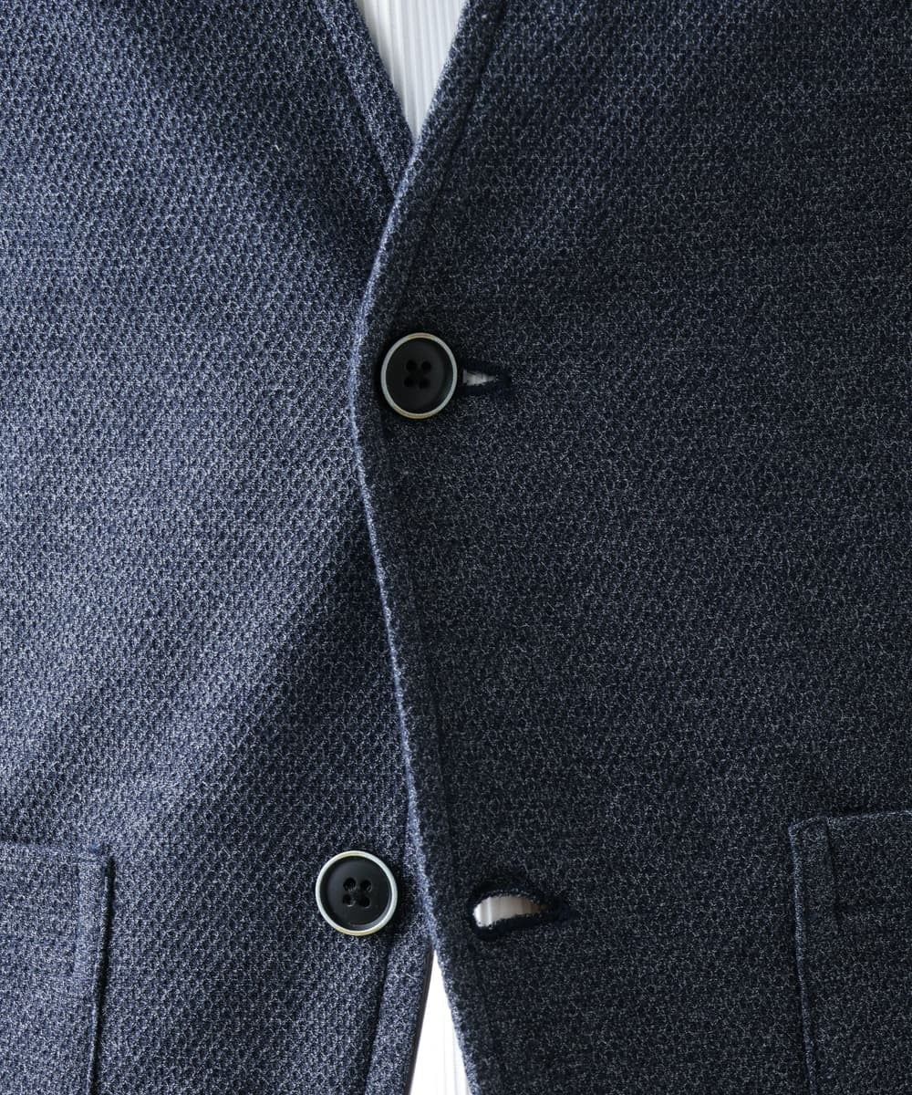 MKCGX28110 MK MICHEL KLEIN HOMME(MKミッシェルクランオム) ノーカラージャケット ネイビー