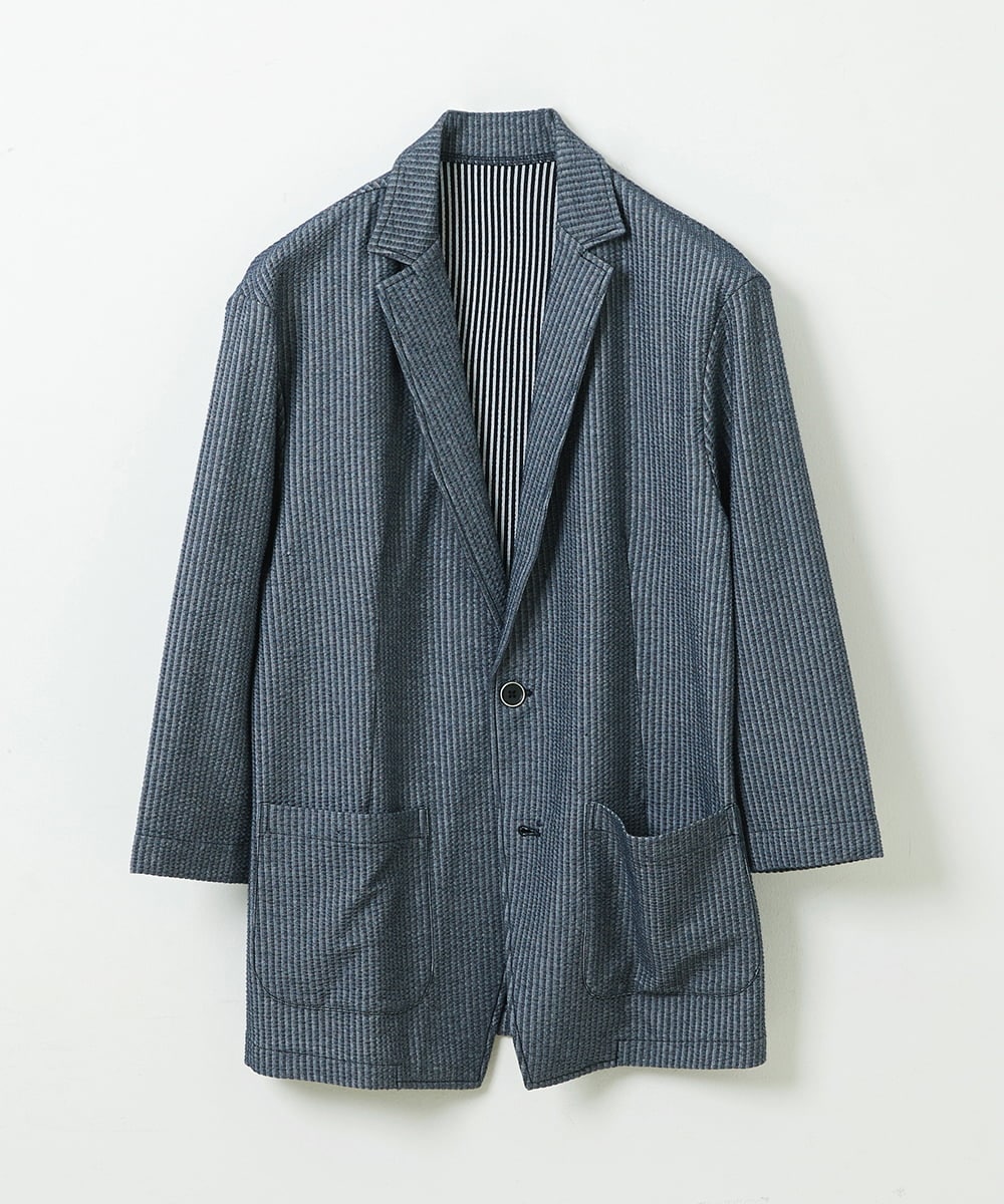 MKCHS68130 MK MICHEL KLEIN HOMME(MKミッシェルクランオム) サッカージャージジャケット ブルー(55)