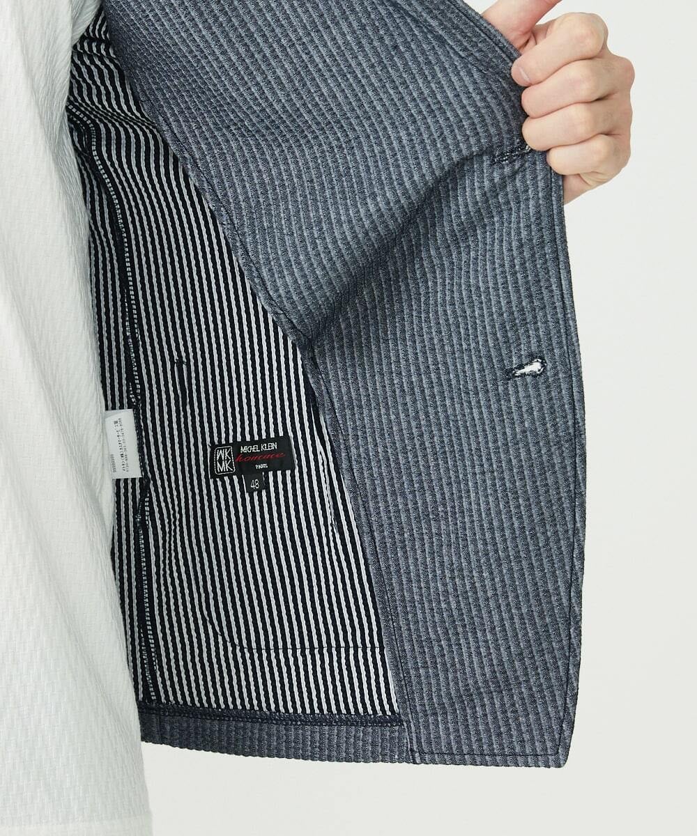 MKCHS68130 MK MICHEL KLEIN HOMME(MKミッシェルクランオム) サッカージャージジャケット ブルー(55)