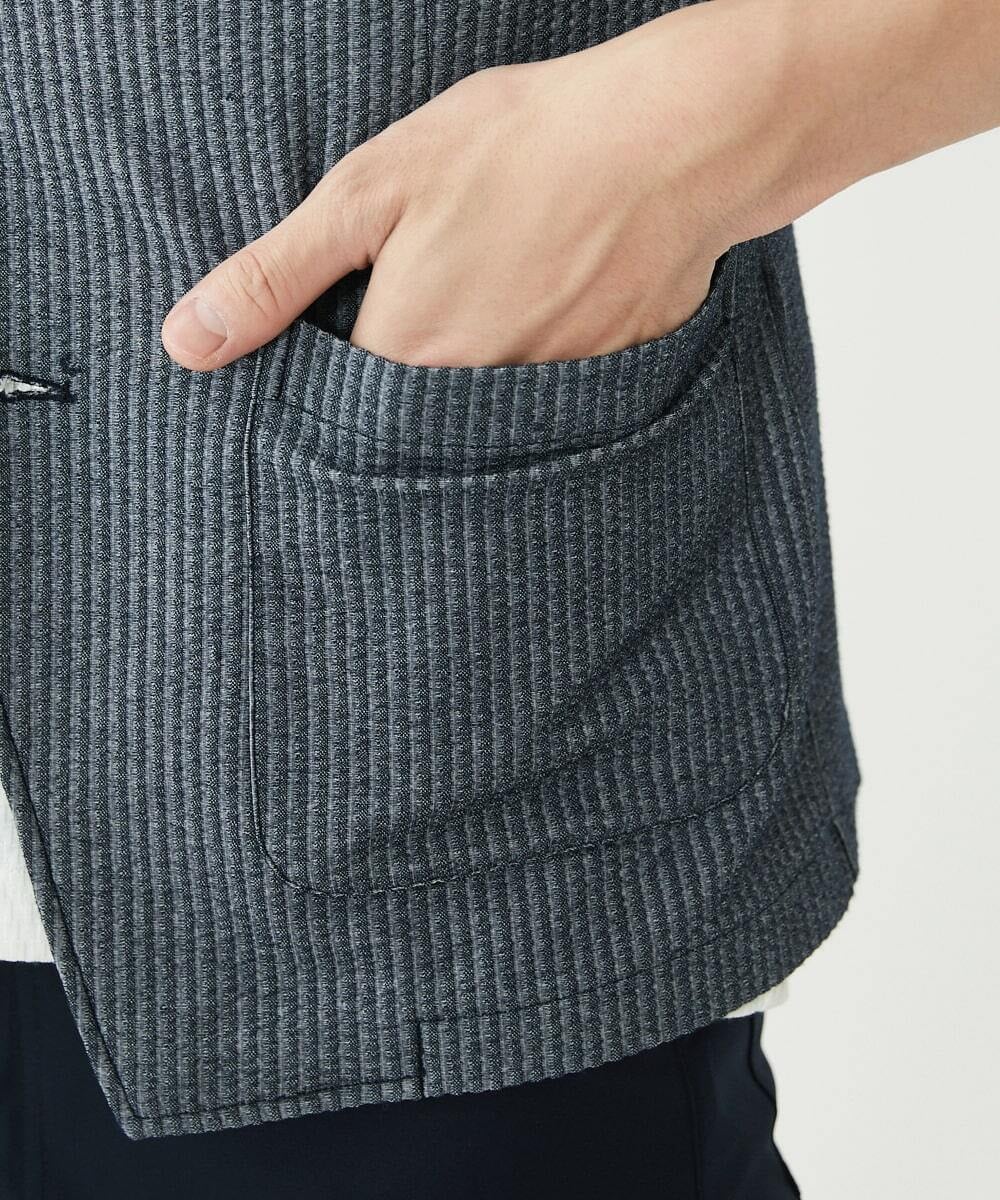 MKCHS68130 MK MICHEL KLEIN HOMME(MKミッシェルクランオム) サッカージャージジャケット ブルー(55)