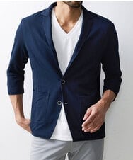 MKCHS68130 MK MICHEL KLEIN HOMME(MKミッシェルクランオム) サッカージャージジャケット ネイビー(58)