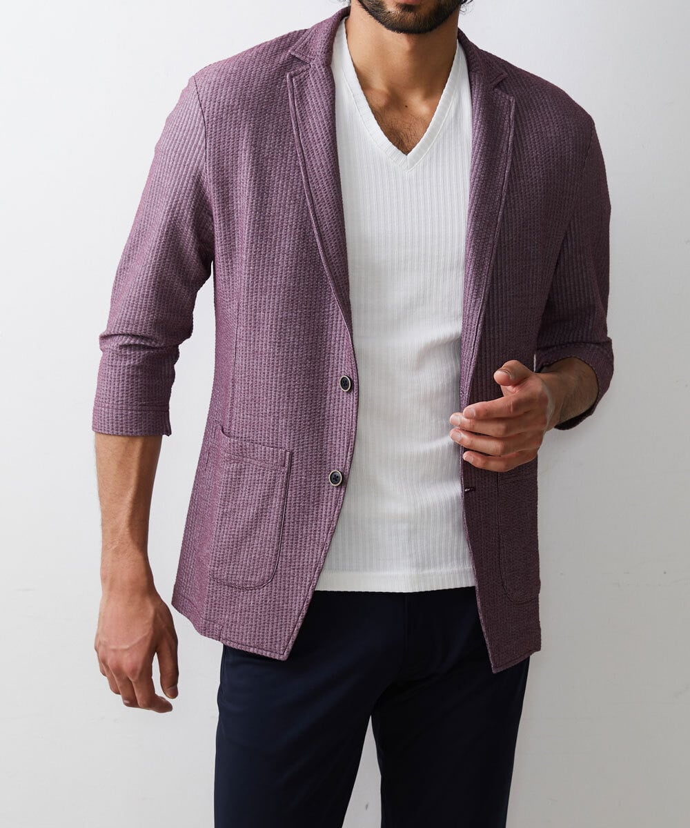 MKCHS68130 MK MICHEL KLEIN HOMME(MKミッシェルクランオム) サッカージャージジャケット ブラウン(87)